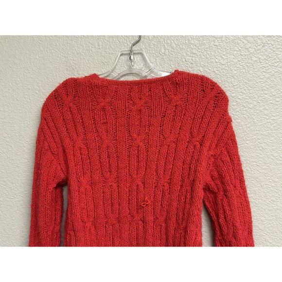 Cupcake Clothing LTD Cable Open Knit V-neck Sweater Red Women's Size Small NWT - Picture 6 of 10